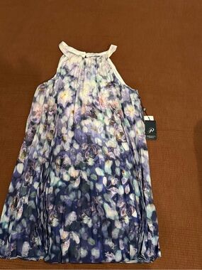 NWT Adrianna Papell New Abstract Floral Mini Dress - Lavender and Black